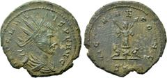 Roman Imperial Coins CLAUDIUS II GOTHICUS (268-270). Antoninianus. Cyzicus. Obv: IMP CLAVDIVS P F AVG. Radiate, draped and cuirassed bust right. Rev: VICTORIAE GOTHIC / S P Q R. Trophy of arms; bound 