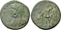 Roman Provincial Coins BITHYNIA. Nicaea. Valerian (253-260). Ae. Obv: ΠΟV ΛΙΚ ΟVΑΛΕΡΙΑΝΟC CEB. Radiate, draped and cuirassed bust left, raising hand and holding eagle-tipped sceptre over shoulder. Rev