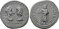 Roman Provincial Coins MOESIA INFERIOR. Tomis. Gordian III with Tranquillina (238-244). Ae Tetrakaihemiassarion. Obv: AVT K M ANTΩNI ΓOPΔIANOC / TPANKVΛINA. Draped busts of Gordian, laureate and cuira