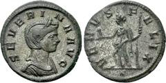 Roman Imperial Coins SEVERINA (Augusta, 270-275). Denarius. Rome. Obv: SEVERINA AVG. Draped bust right, wearing stephane. Rev: VENVS FELIX / ζ. Venus standing left, holding uncertain object and sceptr