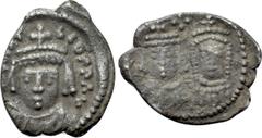 Byzantine Coins HERACLIUS with MARTINA and HERACLIUS CONSTANTINE (610-641). Half Siliqua. Carthage. Obv: Crowned, draped and cuirassed facing bust of Heraclius. Rev: Crowned and draped facing busts of