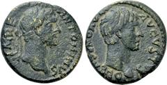 Roman Provincial Coins LYCIA. Olbasa. Antoninus Pius (161-180). Ae. Obv: IMPE ANTONINVS. Laureate head right. Rev: AVGVSTVS OLBASENORVM. Bare head of Augustus right. RPC online 7677. Condition: Very f