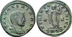 Roman Imperial Coins GALERIA VALERIA (Augusta, 293-311). Follis. Serdica. Obv: GAL VALERIA AVG. Mantled bust right, wearing stephane. Rev: VENERI VICTRICI / *- B / •SM•SD•. Venus standing left, holdin