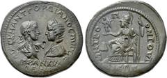 Roman Provincial Coins MOESIA INFERIOR. Tomis. Gordian III with Tranquillina (238-244). Ae Tetrakaihemiassarion. Obv: AVT K M ANT ΓOPΔIANOC AVΓ CE / TPANKVΛΛΕINA. Draped busts of Gordian, laureate and