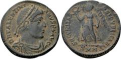 The K.L. Collection of Late Roman Coins VALENTINIAN I (364-375). Ae. Nicomedia. Obv: DN VALENTINIANVS P F AVG. Diademed, draped and cuirassed bust right. Rev: SECVRITAS REI PVBLICAE / SMNA. Victory ad