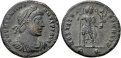 The K.L. Collection of Late Roman Coins VALENTINIAN I (364-375). Ae. Rome. Obv: DN VALENTINIANVS P F AVG. Diademed, draped and cuirassed bust right. Rev: RESTITVTOR REIP / RQ. Emperor standing, facing