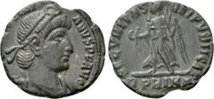 The K.L. Collection of Late Roman Coins VALENTINIAN I (364-375). Ae. Rome. Obv: DN VALENTINIANVS P F AVG. Diademed, draped and cuirassed bust right. Rev: SECVRITAS REI PVBLICAE / PRIMA. Victory advanc