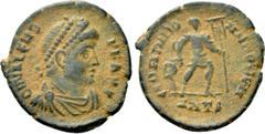 The K.L. Collection of Late Roman Coins VALENS (364-378). Ae. Antioch. Obv: DN VALENS PF AVG. Diademed, draped and cuirassed bust right. Rev: GLORIA ROMANORVM / ANTI. Emperor advancing right, holding 