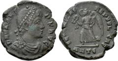 The K.L. Collection of Late Roman Coins VALENS (364-378). Ae. Antioch. Obv: DN VALENS PF AVG. Diademed, draped and cuirassed bust right. Rev: SECVRITAS REI PVBLICAE / ANTE. Victory advancing left, hol