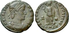 The K.L. Collection of Late Roman Coins VALENS (364-378). Ae. Constantinople. Obv: DN VALENS PF AVG. Diademed, draped and cuirassed bust right. Rev: SECVRITAS REI PVBLICAE / Ω / * / CONSΔ. Victory adv
