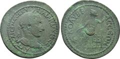 Roman Provincial Coins CILICIA. Colybrassus. Trajanus Decius (249-251). Ae. Obv: AYT KAIC Γ MECC KY TRAIAN ΔEKIOC CEB. Laureate, draped and cuirassed bust right. Rev: KOΛYBPACCЄΩN. Zeus seated left, h