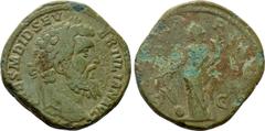 Roman Imperial Coins DIDIUS JULIANUS (193). Sestertius. Rome. Obv: IMP CAES M DID SEVER IVLIAN AVG. Laureate head right. Rev: P M TR P COS / S - C . Fortuna standing left, holding rudder and cornucopi