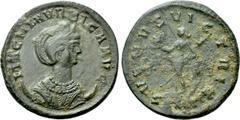 Roman Imperial Coins MAGNIA URBICA (Augusta, 283-285). Antoninianus. Ticinum. Obv: MAGNIA VRBICA AVG. Mantled bust facing, head right, wearing stephane and set upon crescent. Rev: VENVS VICTRIX / SXXI