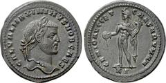 Roman Imperial Coins MAXIMINUS DAIA (310-313). Follis. Kyzikos. Obv: GAL VAL MAXIMINVS NOB CAES. Laureate head right. Rev: GENIO AVGG ET CAESARVM N N / KΓ. Genius standing left, holding patera and cor