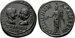 Roman Provincial Coins THRACE. Anchialus. Gordian III with Tranquillina (238-244). Ae. Obv: AVT K M ANT ΓOPΔIANOC AVΓ CEB / TPANKVΛΛEINA. Draped busts of Gordian, laureate and cuirassed, and Tranquill