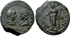 Roman Provincial Coins THRACE. Mesambria. Gordian III with Tranquillina (238-244). Ae. Obv: AVT K M ANT ΓOPΔIANOC AVΓ CEB / TPANKVΛΛINA. Laureate, draped and cuirassed bust of Gordian and draped bust 