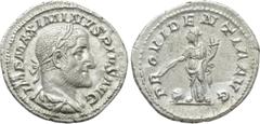 Roman Imperial Coins MAXIMINUS THRAX (235-238). Denarius. Rome. Obv: IMP MAXIMINVS PIVS AVG. Laureate, draped and cuirassed bust right. Rev: PROVIDENTIA AVG. Providentia standing left, holding cornuco