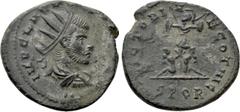 Roman Imperial Coins CLAUDIUS II GOTHICUS (268-270). Antoninianus. Cyzicus. Obv: IMP CLAVDIVS AVG. Radiate, draped and cuirassed bust right; two pellets below. Rev: VICTORIAE GOTHIC / SPQR. Trophy; bo