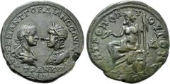 Roman Provincial Coins MOESIA INFERIOR. Tomis. Gordian III, with Tranquillina (238-244). Ae Tetrassarion. Obv: AVT K M ANT ΓOPΔIANOC AVΓ CEB TPANKVΛΛEINA. Laureate, draped and cuirassed bust of Gordia