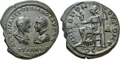 Roman Provincial Coins MOESIA INFERIOR. Tomis. Gordian III, with Tranquillina (238-244). Ae Tetrakaihemiassarion. Obv: AVT K M ANT ΓOPΔIANOC AVΓ CE / TPANKVΛΛΕINA. Draped busts of Gordian, laureate an