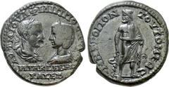 Roman Provincial Coins MOESIA INFERIOR. Tomis. Philip I the Arab with Otacilia Severa (244-249). Ae. Obv: AVT M IOVΛ ΦIΛIΠΠOC AVΓ M / ωTAK CEBHPA CEB. Draped busts of Philip, laureate and cuirassed, a