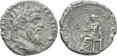 Roman Imperial Coins PERTINAX (193). Denarius. Alexandria. Obv: IMP CAES P HELV PERTIN AVG. Laureate head right. Rev: OPI DIVIN TR P COS II. Ops seated left on throne, holding grain ears. RIC - (cf. 8