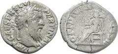 Roman Imperial Coins PERTINAX (193). Denarius. Rome. Obv: IMP CAES P HELV PERTIN AVG. Laureate head right. Rev: OPI DIVIN TR P COS II. Ops seated left on throne, holding grain ears. RIC 8a. Condition: