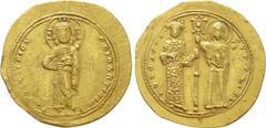 Byzantine Coins THEODORA (1055-1056). GOLD Histamenon Nomisma. Constantinople. Obv: + IhS XIS REX REGNATIm. Christ Pantokrator standing on footstool, facing. Rev: + ΘΕΟΔWPA AVΓOVCTA. Theodora and the 