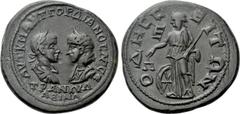 Roman Provincial Coins MOESIA INFERIOR. Odessus. Gordian III with Tranquillina (238-244). Ae Pentassarion. Obv: AVT K M ANT ΓOPΔIANOC AVΓ CЄ / TPANKVΛΛEINA. Draped busts of Gordian, laureate and cuira