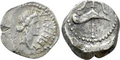 Roman Republican Coins M. JUNIUS BRUTUS (42 BC). Quinarius. Military mint traveling with Brutus and Cassius in western Asia Minor or northern Greece. Obv: LEIBERTA. Diademed head of Libertas left. Rev
