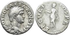 Roman Imperial Coins OTHO (69). Denarius. Rome. Obv: IMP M OTHO CAESAR AVG TR P. Bareheaded and draped bus right. Rev: SECVRITAS PR. Securitas standing left, holding wreath and sceptre. RIC² 8 var. (w