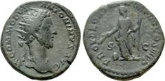 Roman Imperial Coins COMMODUS (177-192). Dupondius. Rome. Obv: M COMMODVS ANTONINVS AVG. Radiate head right. Rev: PROV DEOR TR P VI IMP IIII COS III PP / S - C. Providentia standing left with sceptre 