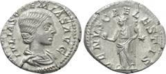 Roman Imperial Coins JULIA SOAEMIAS (Augusta, 218-222). Denarius. Rome. Obv: IVLIA SOAEMIAS AVG. Draped bust right. Rev: VENVS CAELESTIS. Venus standing left, holding apple and sceptre; star to right.