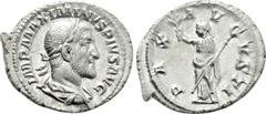 Roman Imperial Coins MAXIMINUS THRAX (235-238). Denarius. Rome. Obv: IMP MAXIMINVS PIVS AVG. Laureate, draped and cuirassed bust right. Rev: PAX AVGVSTI. Pax standing left, holding branch and sceptre.