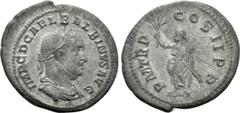 Roman Imperial Coins BALBINUS (238). Denarius. Rome. Obv: IMP C D CAEL BALBINVS AVG. Laureate, draped and cuirassed bust right. Rev: P M TR P COS II P P. Emperor standing left with branch and parazoni