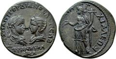Roman Provincial Coins THRACE. Anchialus. Gordian III, with Tranquillina (238-244). Ae. Obv: AVT K M ANT ΓOPΔIANOC AVΓ CAB / TPANKVΛΛINA. Draped busts of Gordian, laureate and cuirassed, and Tranquill