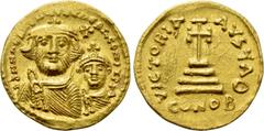 Byzantine Coins HERACLIUS with HERACLIUS CONSTANTINE (610-641). GOLD Solidus. Constantinople. Obv: δδ NN ҺЄRACLIUS ЄT ҺЄRA CONST P P AV. Crowned and draped facing busts of Heraclius and Heraclius Cons
