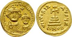 Byzantine Coins HERACLIUS with HERACLIUS CONSTANTINE (610-641). GOLD Solidus. Constantinople. Obv: δδ NN ҺЄRACLIЧS ЄT ҺЄRA CONST P P AV. Crowned and draped facing busts of Heraclius and Heraclius Cons