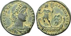 Roman Imperial Coins CONSTANS (337-350). Ae. Antioch. Obv: D N CONSTANS P F AVG. Diademed, draped and cuirassed bust right. Rev: FEL TEMP REPARATIO / ANE. Constans, holding phoenix on globus and labar