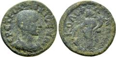 The Plankenhorn Collection of Ionian Coins IONIA. Kolophon. Herennius Etruscus (Caesar, 249-251). Ae. Obv: EP ETPOV ΔEKIOC KAI. Bare headed, draped and cuirassed bust right. Rev: KOΛOΦΩNION. Tyche sta