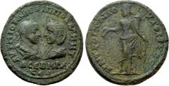 Roman Provincial Coins MOESIA INFERIOR. Tomis. Philip I the Arab with Otacilia Severa (244-249). Ae. Obv: AVT M IOVΛ ΦIΛIΠΠOC AVΓ M ωT / A CЄBHPA CЄB. Draped busts of Philip, laureate and cuirassed, a