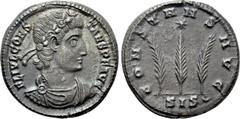 Roman Imperial Coins CONSTANS (337-350). Siliqua. Siscia. Obv: FL IVL CONSTANS PF AVG. Diademed, draped and cuirassed bust right. Rev: CONSTANS AVG / SIS. Three palm branches, star above. RIC 68. Cond