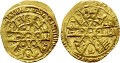 Medieval Coins ISLAMIC. Fatimid. Al-Mustansir. (AH 427-487 / 1036-1094 AD). ¼ Dinar. Siqilliya, DM. Obv: Arabic legend. Rev: Arabic legend. Album 722. Condition: Extremely fine. Weight: 1.00 g. Diamet
