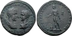 Roman Provincial Coins MOESIA INFERIOR. Marcianopolis. Macrinus with Diadumenian (217-218). Ae Pentassarion. Pontianus, legatus consularis. Obv: AV K OΠEΛ CEV MAKPEINOC K M OΠEΛ ANTΩNEINOC. Laureate, 