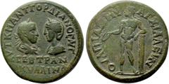 Roman Provincial Coins THRACE. Anchialus. Gordian III, with Tranquillina (238-244). Ae. Obv: AYT K M ANT ΓΟΡΔΙΑΝΟC AVΓ CEB TPANKVΛΛINA. Laureate, draped and cuirassed bust of Gordian and draped bust o