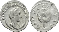 Roman Imperial Coins DIVA MARINIANA (Died before 253). Antoninianus. Rome. Struck under Valerian I. Obv: DIVAE MARINIANAE. Veiled and draped bust right, set upon crescent. Rev: CONSECRATIO. Peacock st