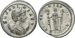 Roman Imperial Coins SEVERINA (Augusta, 270-275). Antoninianus. Ticinum. Obv: SEVERINA AVG. Diademed and draped bust right, set on crescent. Rev: CONCORDIAE MILITVM / SXXT. Fides standing facing, head