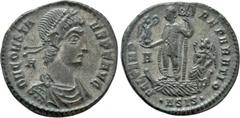 Roman Imperial Coins CONSTANS (337-350). Ae. Siscia. Obv: D N CONSTANS P F AVG. Diademed, draped and cuirassed bust right; A to left. Rev: FEL TEMP REPARATIO / •ASIS•. Constans standing left on galley