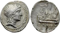 Greek Coins LYCIA. Phaselis. Stater (Circa 167-130 BC). Zenion, magistrate. Obv: Laureate head of Apollo right. Rev: ZHNIΩN. Athena Promachos standing right on prow; Φ behind. Heipp-Tamer 362; BMC 14.