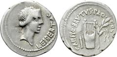 Roman Republican Coins Q. SERVILIUS CAEPIO (M. JUNIUS) BRUTUS. Denarius (42 BC). Military mint traveling with Brutus in Lycia. Obv: LEIBERTAS. Head of Libertas right. Rev: CAEPIO BRVTVS PRO COS. Lyre 